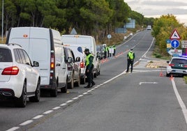Agentes de la Guardia Civil controlan vehículos durante los confinamientos perimetrales impuestos por las autoridades en el primer año de la pandemia.
