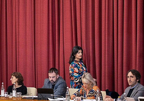 Eva Loza, durante el pleno del Ayuntamiento de Logroño de esta semana.