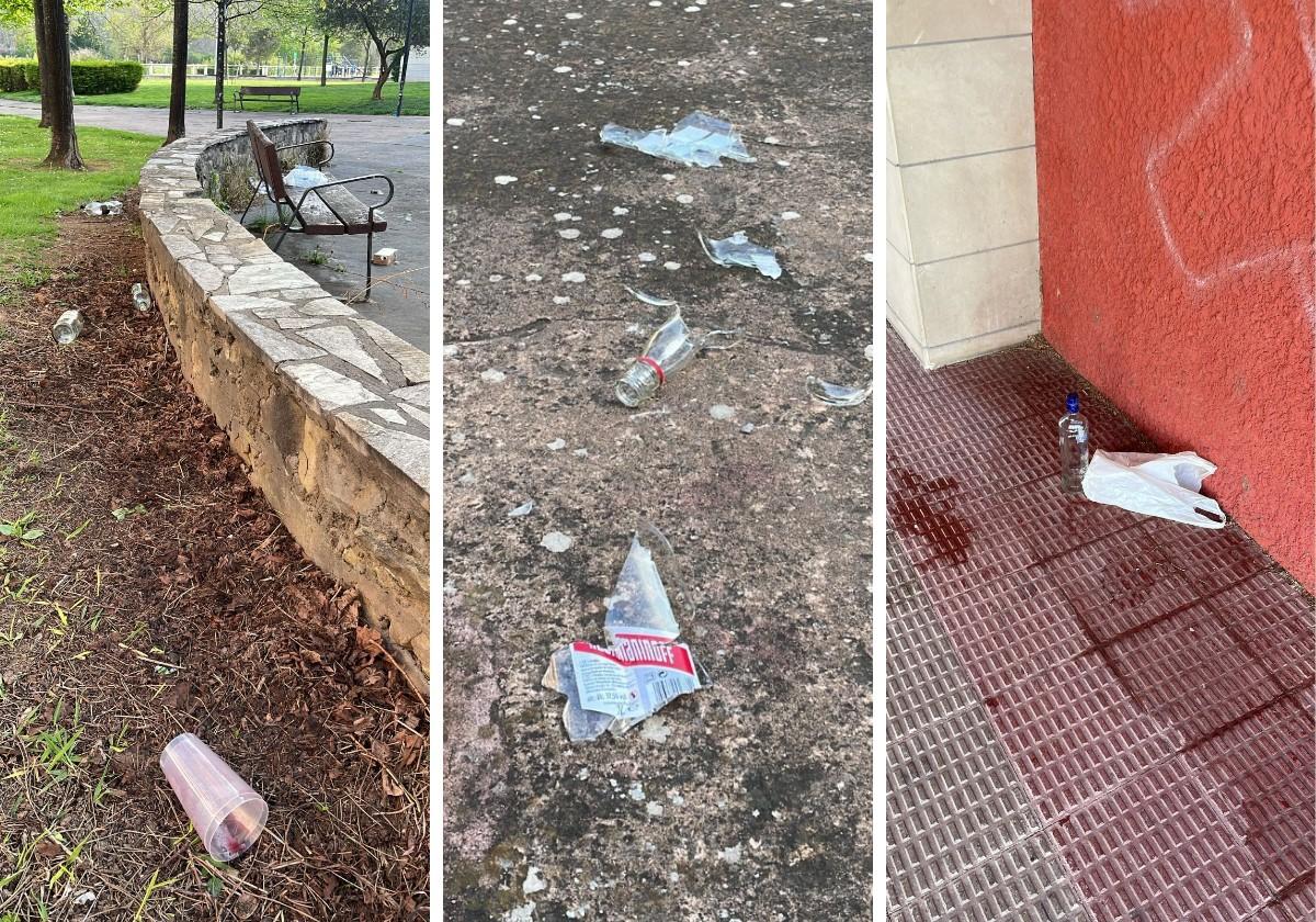 Suciedad en el parque del Ebro, hoy en La Guindilla.