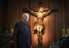 Luis Eladio Jorcano Íñiguez, en la iglesia del colegio Escolapios de Logroño