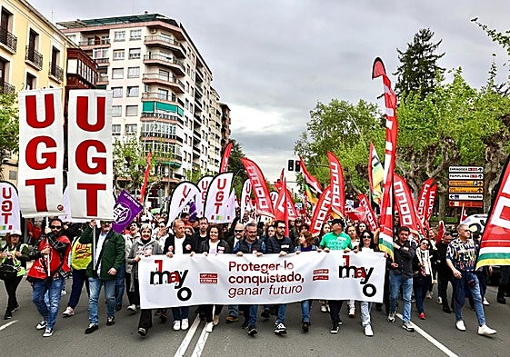 Cabeza de la manifestación, en el inicio de la marcha.