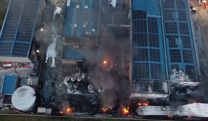 Grave incendio ocurrido en la fábrica de Oyón Euroresin