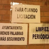 La calle Lardero de Logroño, empapelada en señal de protesta durante unas horas