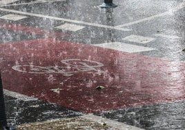 Lluvia en Logroño, en una imagen de archivo.