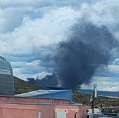 La nube de humo causada por el fuego en Euroresin se podía ver desde Logroño.