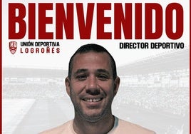 Imagen aportada por la UD Logroñés para anunciar la llegada de Quique García.