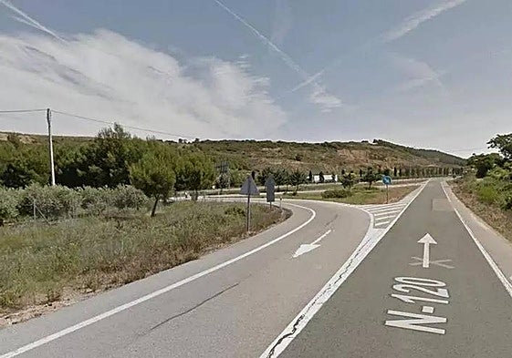 Un tramo de la N-120, entre Navarrete y Logroño.