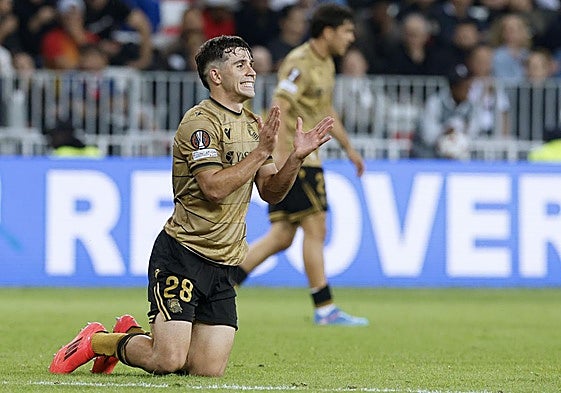 Pablo Marín, en un partido con la Real Sociedad.