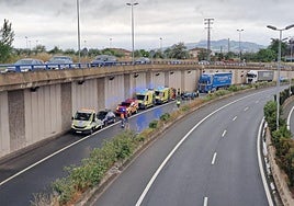Colisión múltiple en la circunvalación de Logroño.