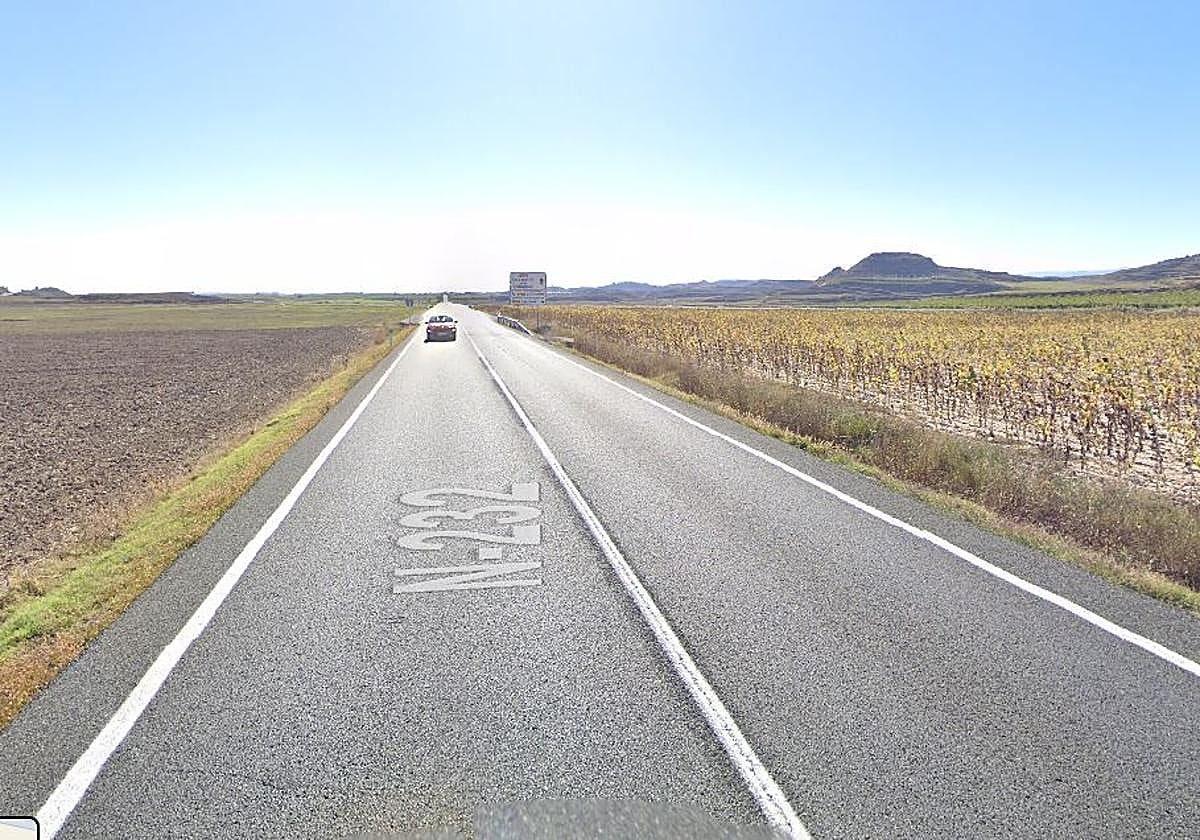Zona aproximada de la N-232, donde se ha cortado el tráfico.