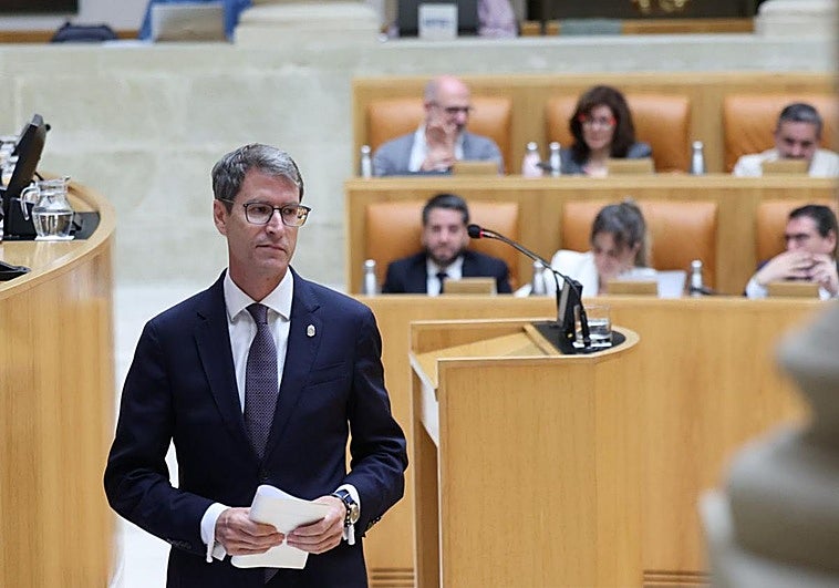 El presidente Capellán, esta mañana en el Parlamento