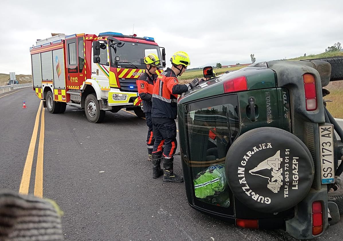 Herido un hombre en un accidente de tráfico en la N-120 en Grañón