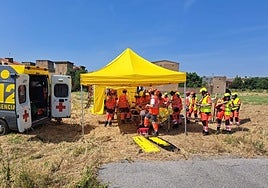 Actuación en el aeropuerto durante el simulacro.