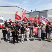 Los sindicatos de CMP Automotive Handling (centro de empleo), en una protesta reciente.