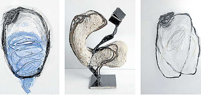 'El desahogo', 'Dijo un cubo' y 'Doble y doblez –casi lo mismo–', tres obras de 'Cabezotas'.