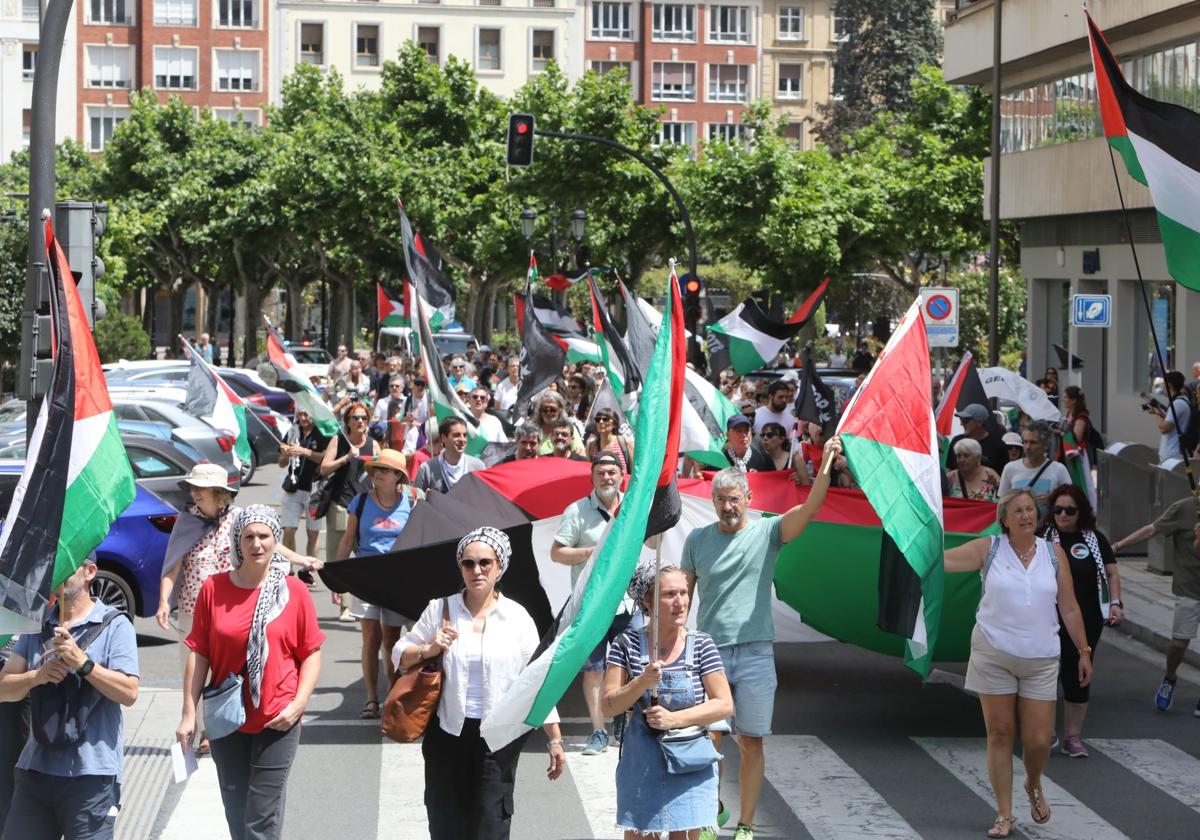 Manifestación contra el genocidio en Palestina en Logroño