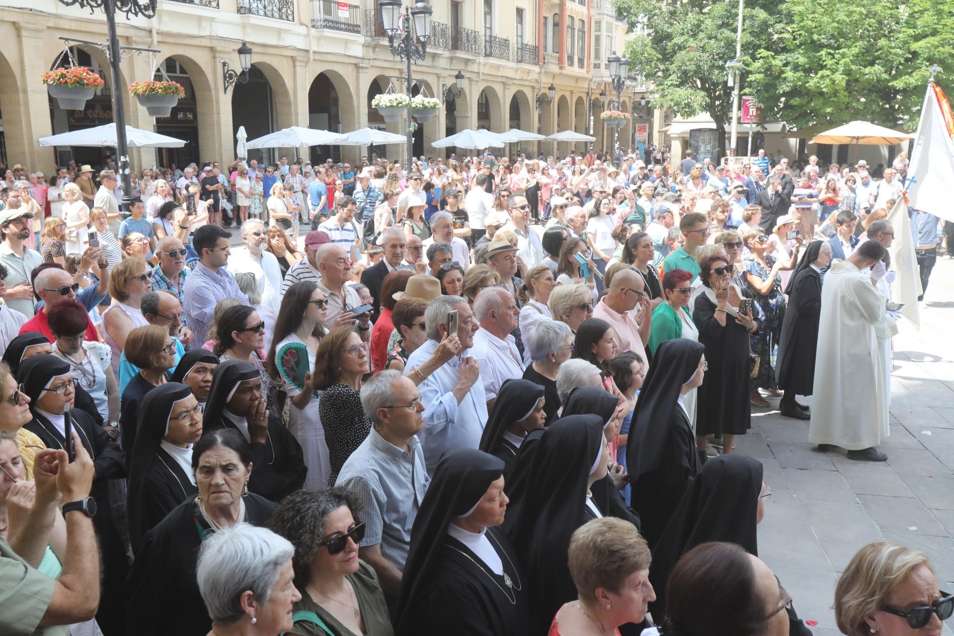 Logroño recupera la tradición de las alfombras de sal tintada por el Corpus Christi
