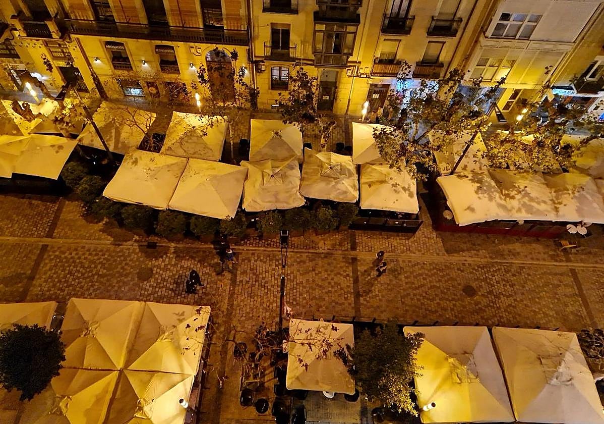 Terrazas de la calle Bretón de los Herreros de Logroño, en una imagen de archivo.