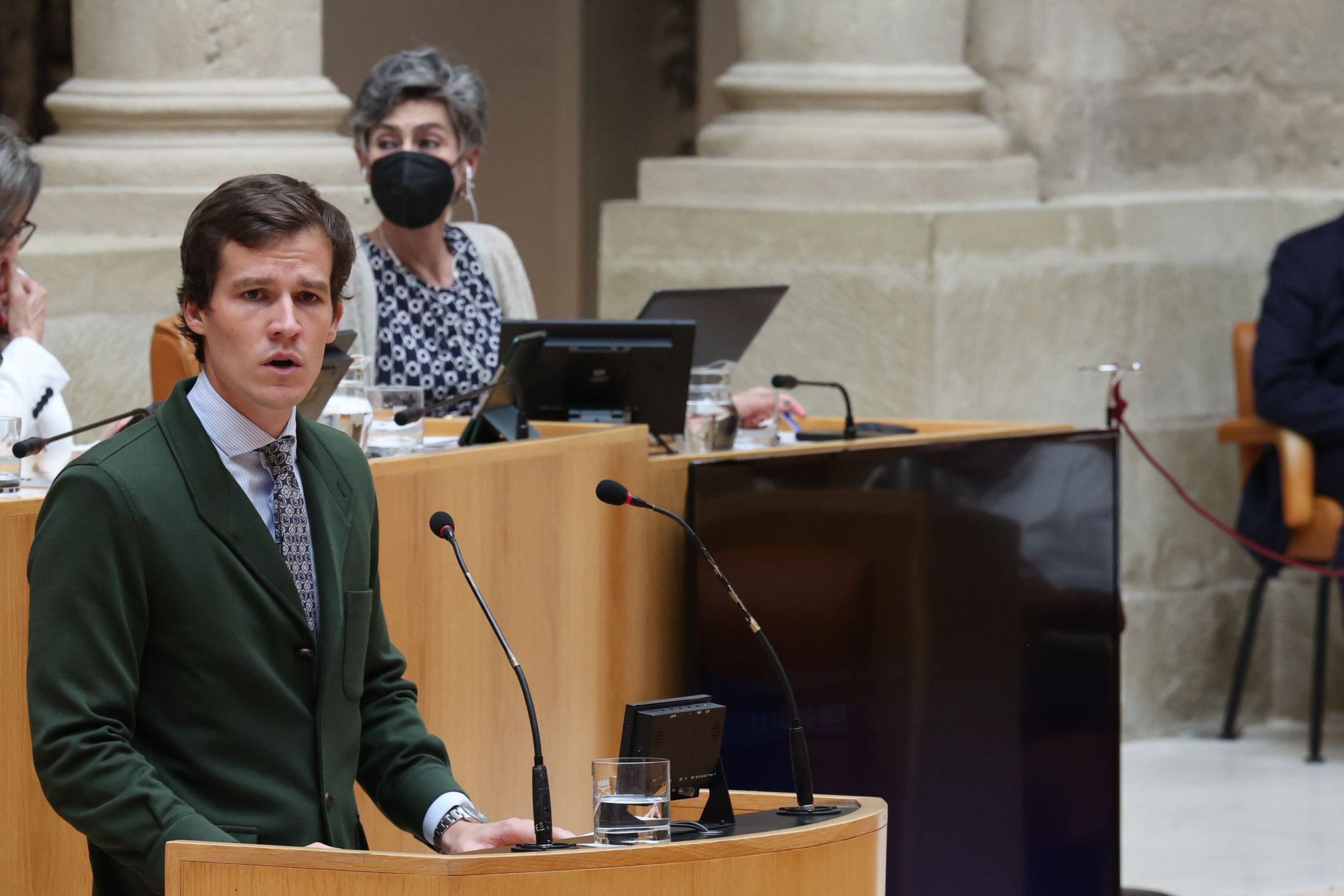 Ángel Alda durante su intervención en el Parlamento este jueves.