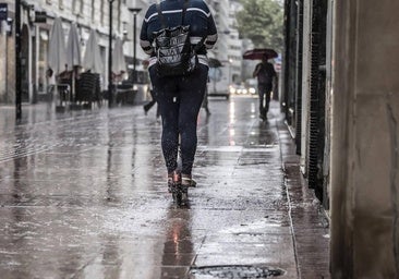 Tormenta en Logroño, en una imagen de archivo.