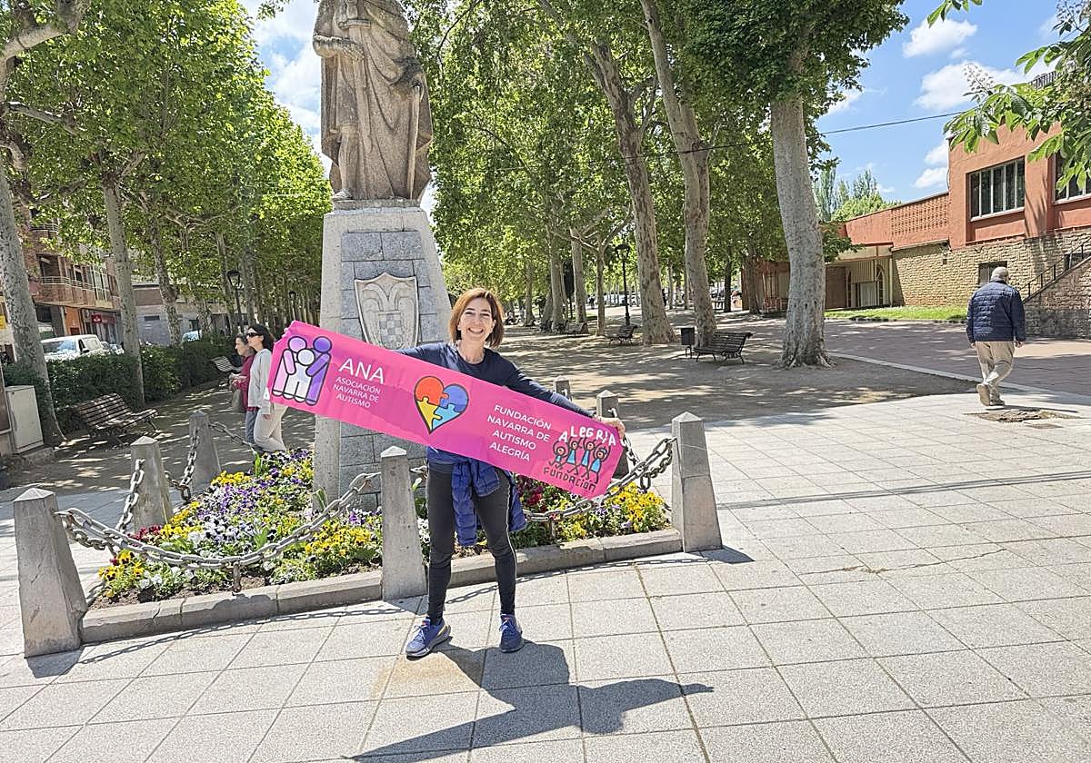 Amaya Áriz Argaya, presidenta de la Asociación Navarra de Autismo (ANA) y del patronato de Fundación Alegría, ha recorrido La Rioja haciendo el Camino de Santiago.