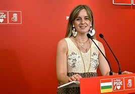 Sara Orradre, durante la rueda de prensa de este martes.