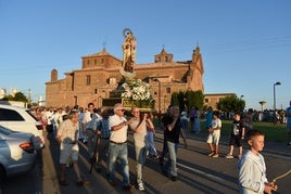Procesión de ayer en las inmediaciones del santuario del Carmen.