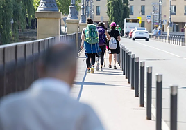 Peregrinos por Logroño.