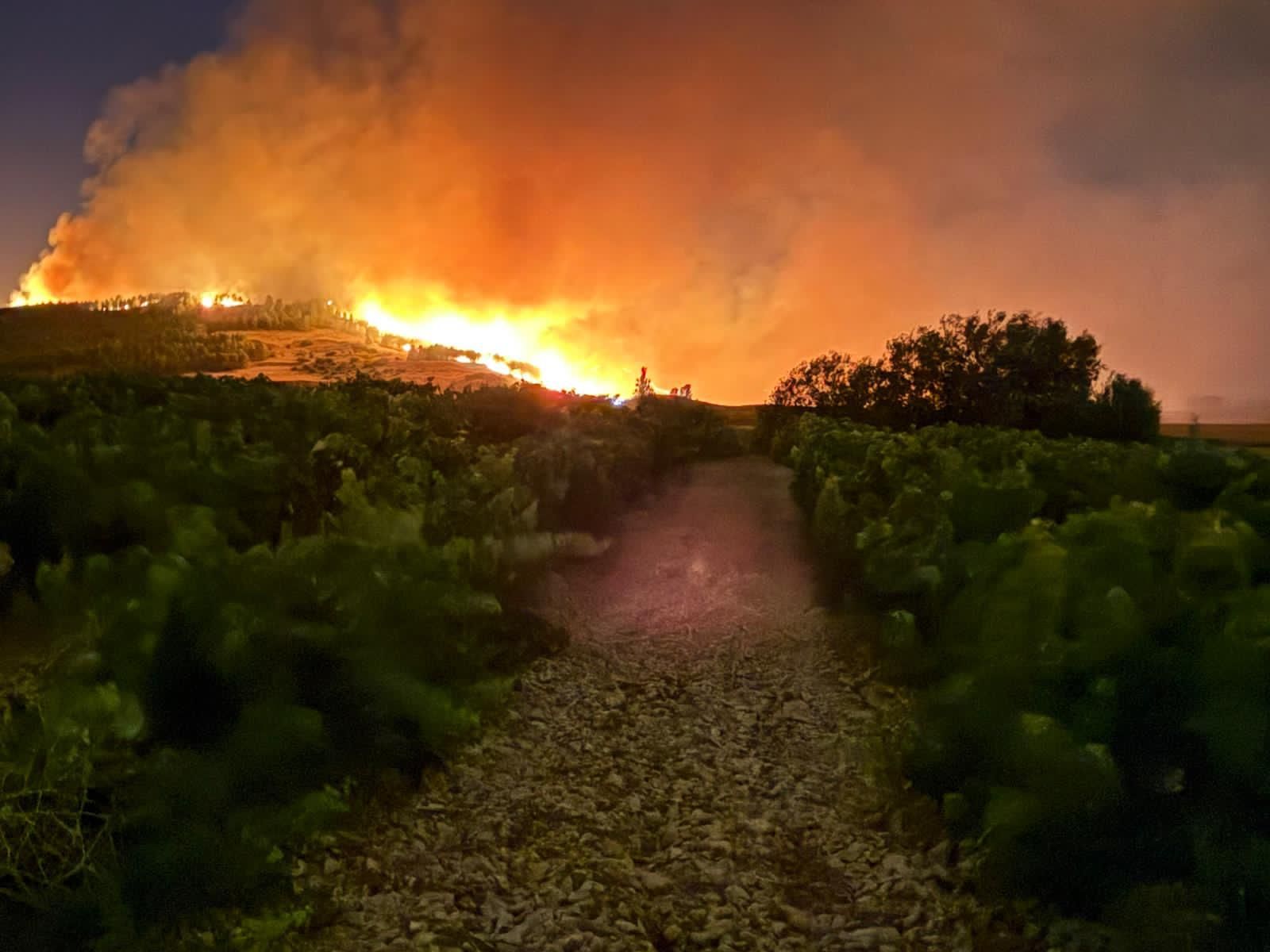 Zona de Treviana, en Obarenes ya entrada la noche.