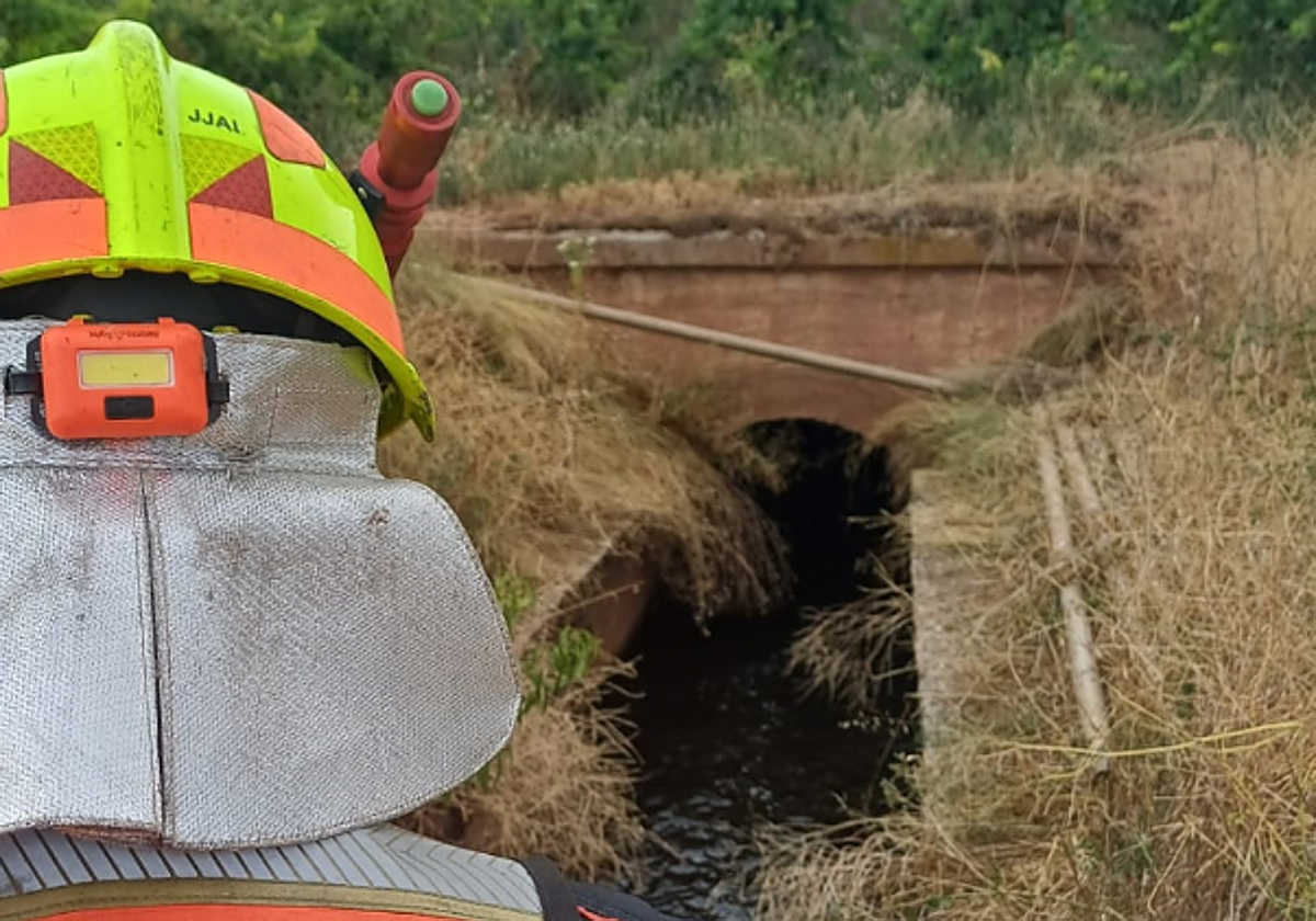 Canal de Alesanco de donde fueon rescatados el hombre y su perro.
