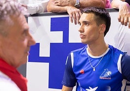 Javier Zabala, en el frontón Navarra Arena.
