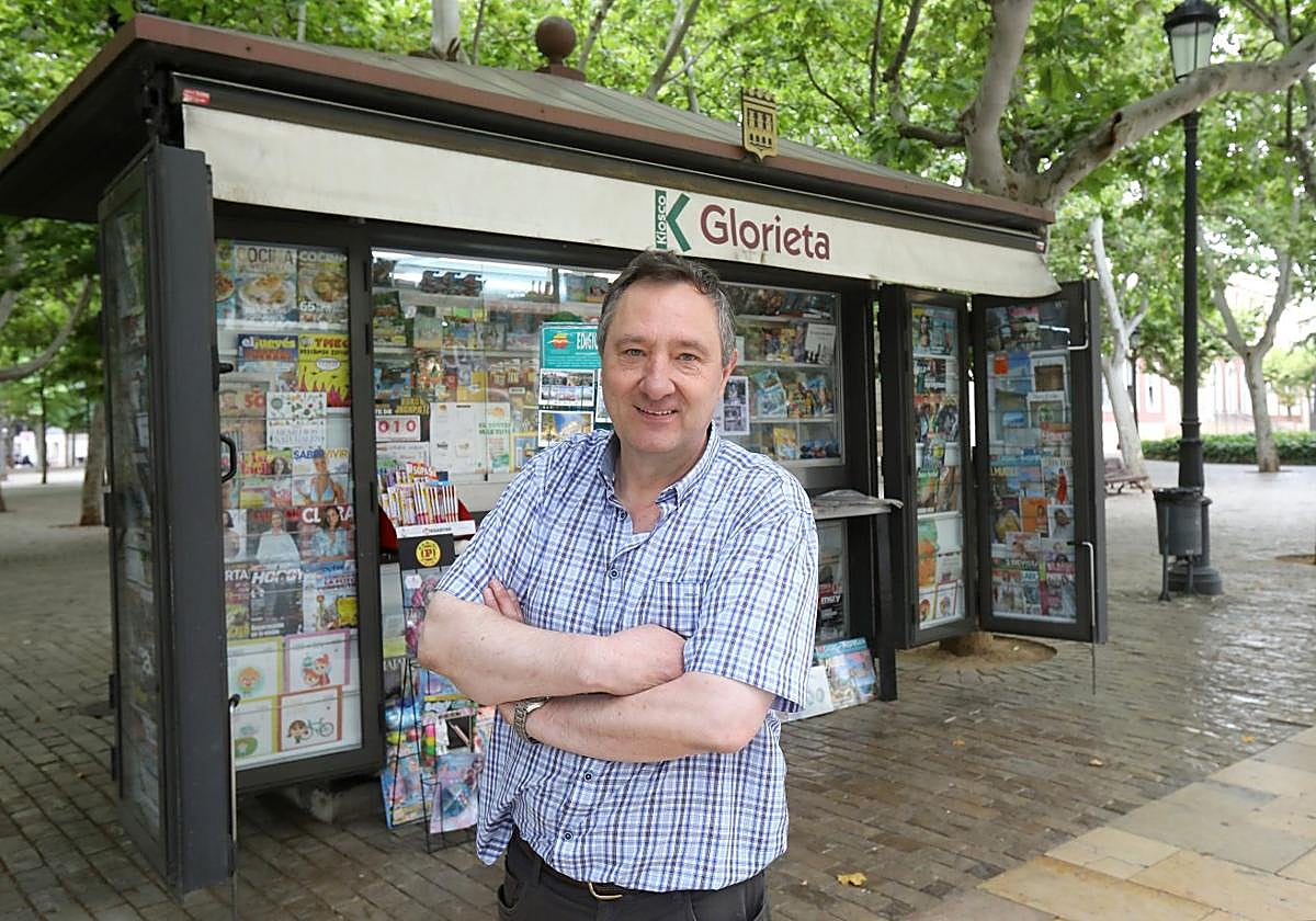 Juanjo Padilla, delante del quiosco de La Glorieta, hace unos días