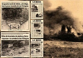 Composición de imágenes y portadas del periódico LA RIOJA en agosto y septiembre de 1986.