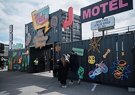 Instalaciones de The Champions Burger el pasado mes de marzo en el aparcamiento de Parque Rioja.