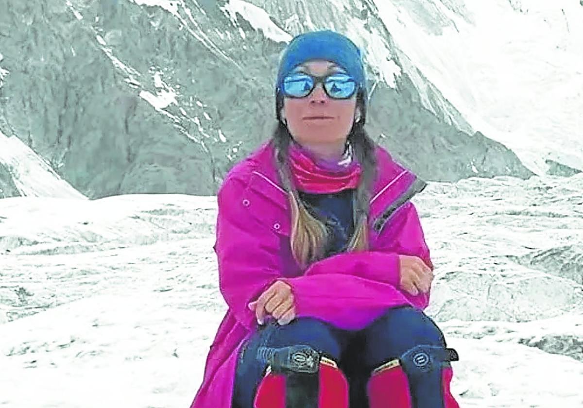 Nagovitsyna, en una de sus ascensiones a la montaña.