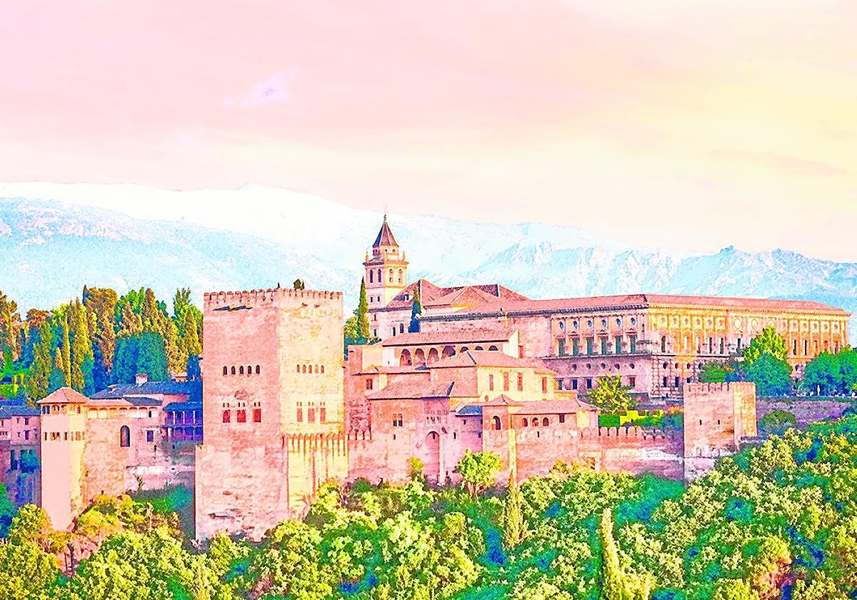 Icónica imagen de la Alhambra de Granada.