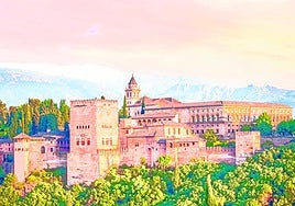 Icónica imagen de la Alhambra de Granada.