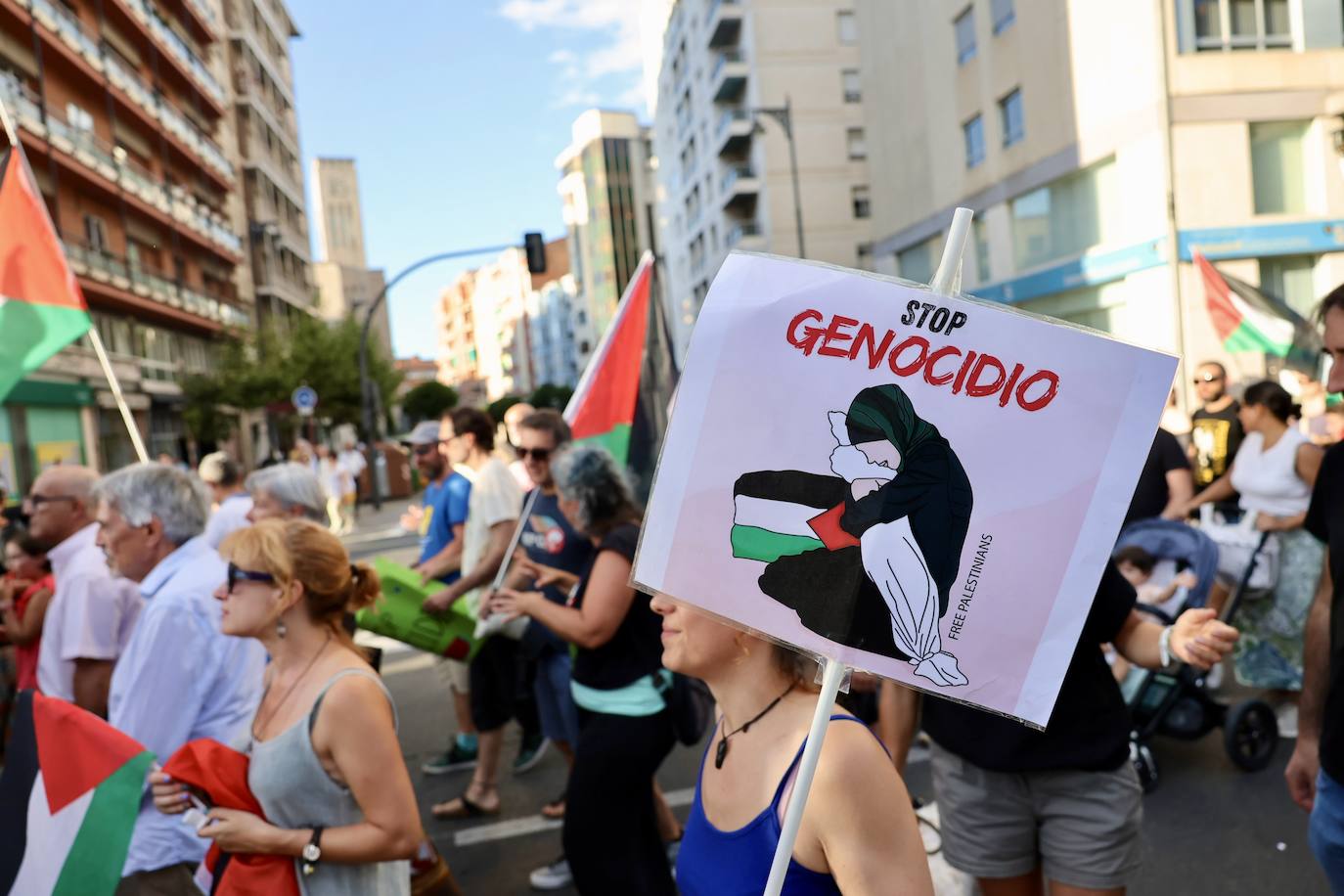 Las imágenes de la movilización logroñesa contra el «genocidio palestino»