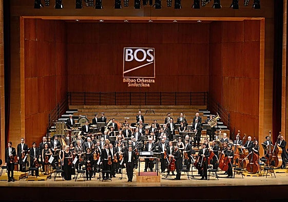 Integrantes de la Orquesta Sinfónica de Bilbao.