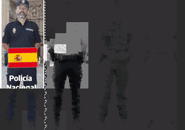 Agentes de Policía de Francia, Portugal, España e Italia posan en la plaza del Mercado de Logroño.