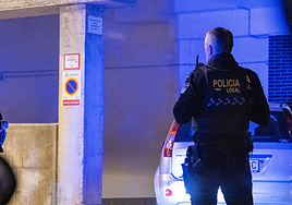 Policía Local patrullando las calles de Logroño este San Mateo.