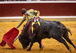 Aarón Palacio, en una de las dos tardes que toreó en Logroño.