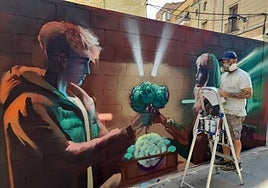 Una de las obras de la ronda de arte joven del Consejo de la Juventud Comarcal de Calahorra.
