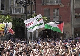 Concentración en apoyo a Palestina, en Haro.