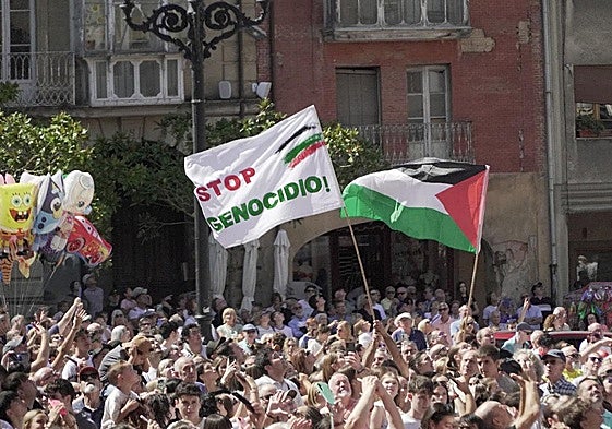 Concentración en apoyo a Palestina, en Haro.