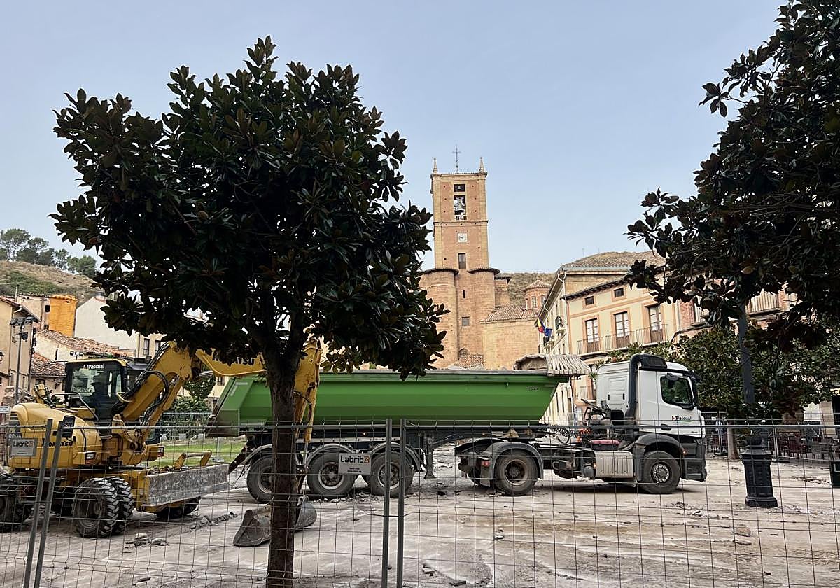 Las obras llegan a la Plaza de España de Nájera