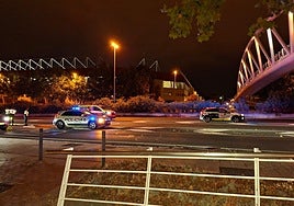 Policía en el lugar en el que se produjo el atropello, este sábado.