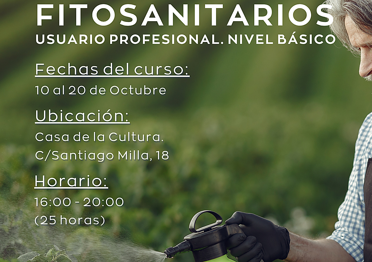 El curso gratuito de fitosanitarios abre la inscripción este lunes