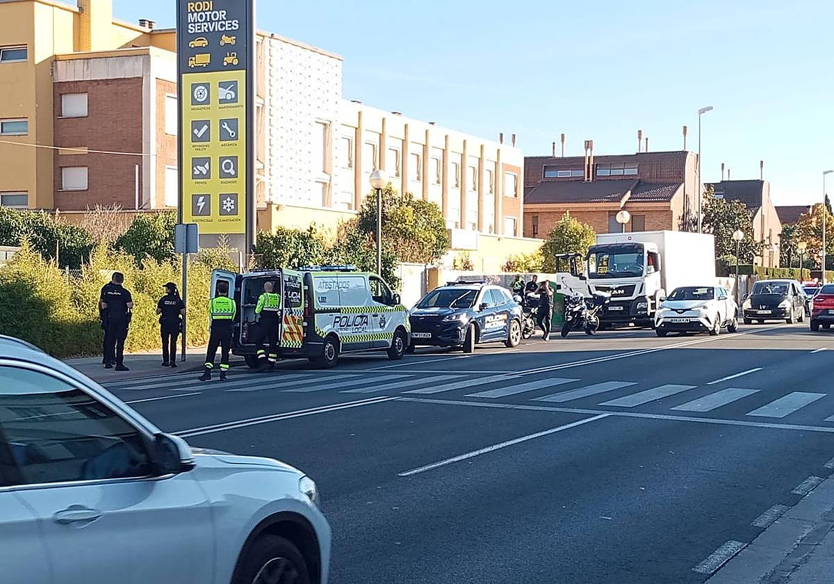 Inmovilizado un camión en el casco urbano de Logroño tras dar positivo el conductor
