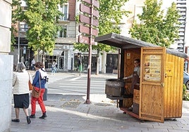 Uno de los seis puestos de venta adjudicados en Logroño, que ya comercializan castañas asadas.